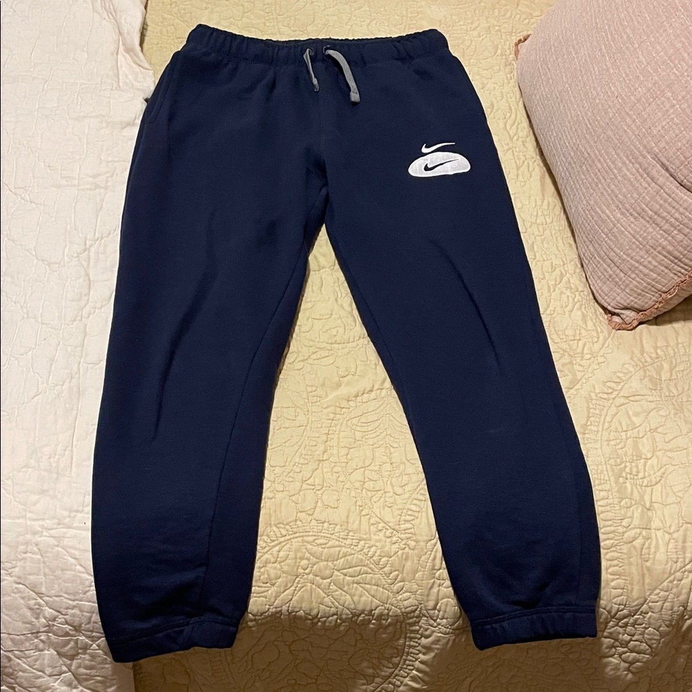 Nike Dark Blue Joggers with White Logo